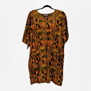 African Town Vintage bright Gold Green Black one size shirt